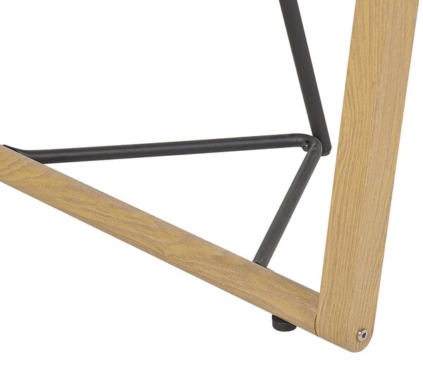 Jedálenský stôl priehľadný čierna svetlé drevo bezpečnostné sklo kov 140 x 80 cm obdĺžnikový tvar pre 6 osôb moderný štýl kuchyňa jedáleň