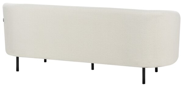 Sedacia súprava biela buklé čalúnenie čierne nohy zaoblené operadlo 6-miestna retro glamour art deco štýl