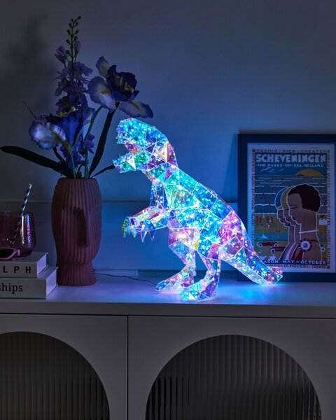LED dekorácia viacfarebná PET dinosaurus tyranosaurus bytová dekorácia so svetielkami doplnky
