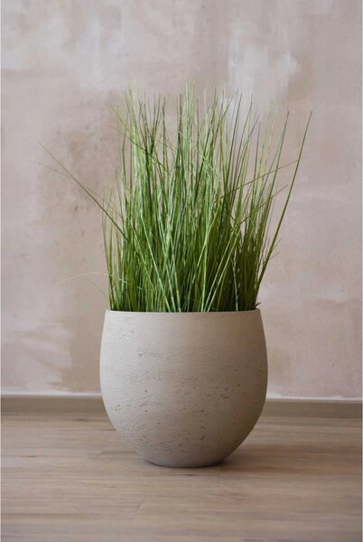 Moderný kvetináč RAFIOT, sklolaminát, výška 35 cm, béžový