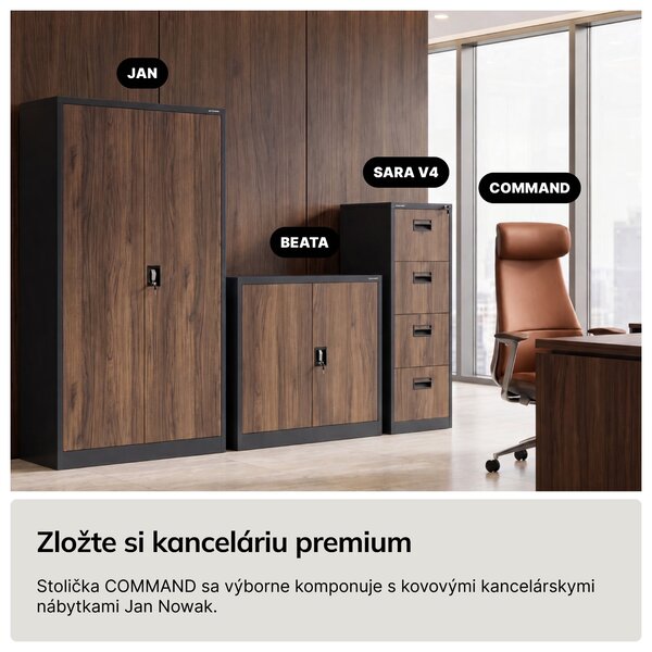Kožené kancelárske kreslo pre riaditeľa hnedé: COMMAND