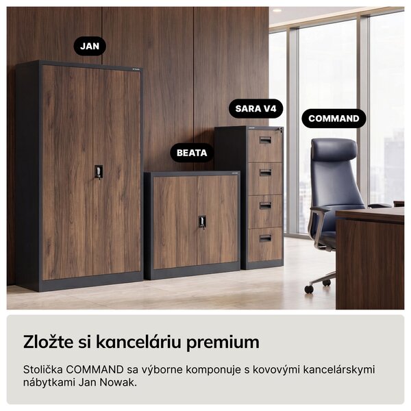 Kožené kancelárske kreslo pre riaditeľa modré: COMMAND