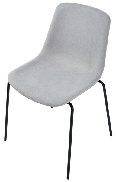 Sada 4 jedálenských stoličiek sivá polyester železné nohy ochranné podložky bez opierok rúk moderný minimalistický dizajn jedáleň