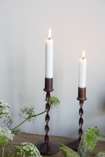 Sklenený svietnik Eneby Brown 24 cm