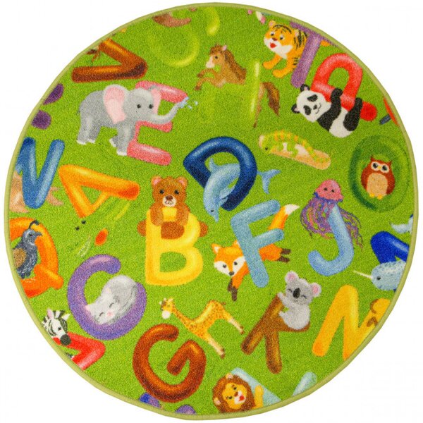 Detský koberec Alfabet 12 zelený kruh