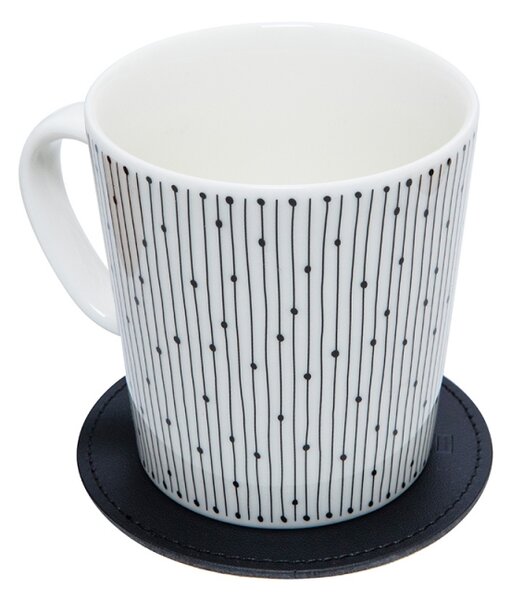 Miiko Design Podtácok 10cm, recyklovaná koža / čierny