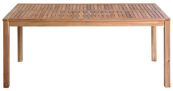 Záhradný jedálenský stôl svetlohnedý akáciové drevo 180 x 90 cm obdĺžnikový tvar pre 8 osôb moderný rustikálny štýl interiér exteriér