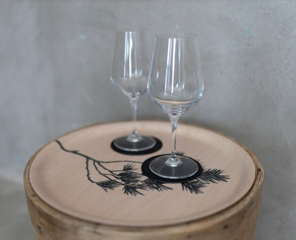 Miiko Design Podtácok 10cm, recyklovaná koža / čierny