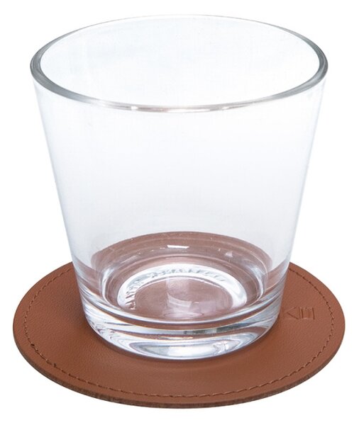 Miiko Design Podtácok 10cm, recyklovaná koža / hnedý