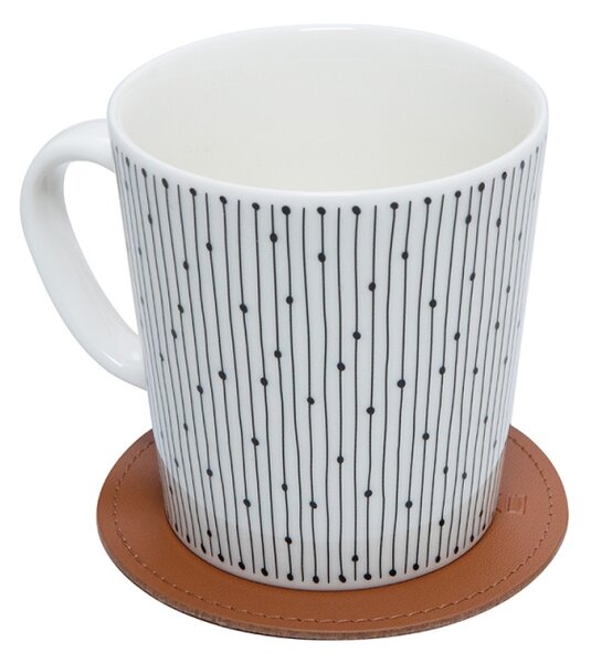 Miiko Design Podtácok 10cm, recyklovaná koža / hnedý