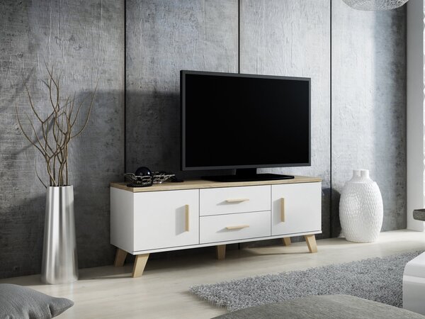 Mirjan24 TV skrinka Sanna 140 2D2S RTV, Farby: wotan / wotan + čierny 5903211062681