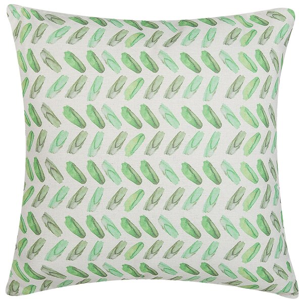 Sada 2 dekoratívnych vankúšov zelená biela polyester 45 x 45 cm abstraktný geometrický vzor štvorcový tvar moderný boho štýl doplnky