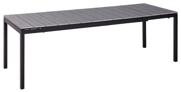 Rozkladací záhradný jedálenský stôl sivý hliník 198/248 x 90 cm moderný štýl záhrada exteriér