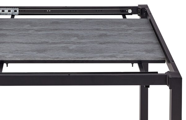Rozkladací záhradný jedálenský stôl sivý hliník 198/248 x 90 cm moderný štýl záhrada exteriér