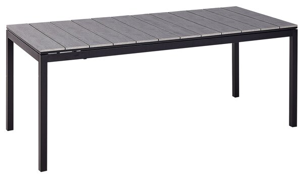 Rozkladací záhradný jedálenský stôl sivý hliník 198/248 x 90 cm moderný štýl záhrada exteriér