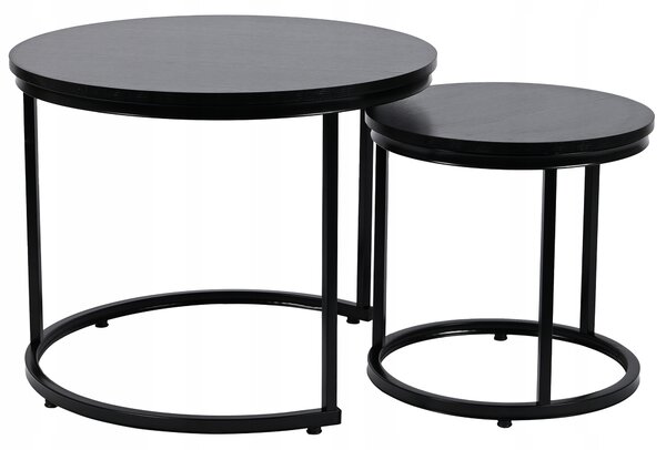 Dekorstudio Set 2ks čiernych kávových stolíkov LOFT DUO 60/40cm