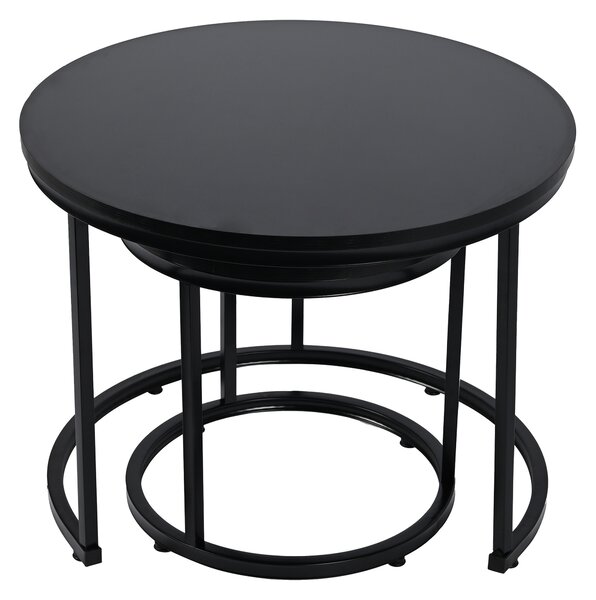 Dekorstudio Set 2ks čiernych kávových stolíkov LOFT DUO 60/40cm