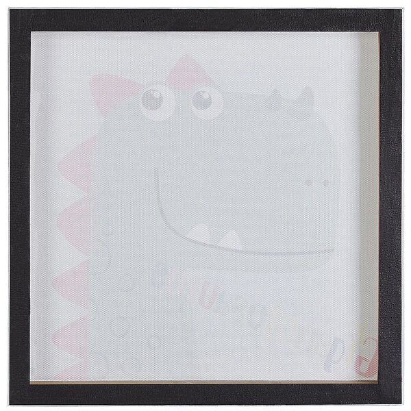 Sada 3 obrazov na plátne viacfarebná nylon MDF 30 x 30 cm štvorcový tvar motív dinosaurov moderný štýl detská izba