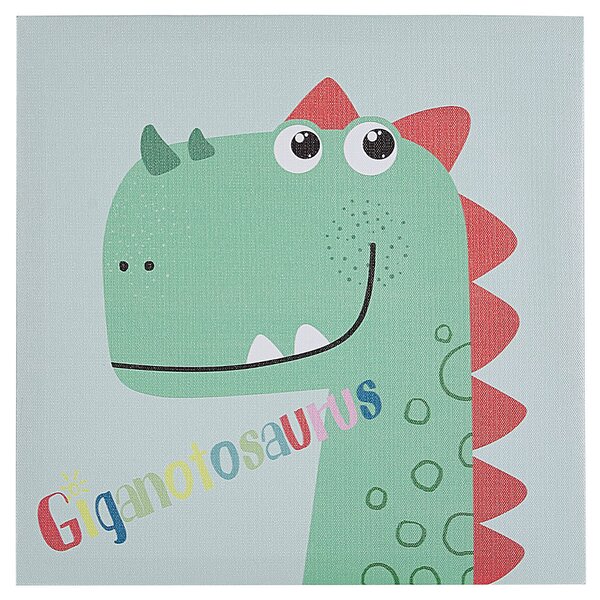 Sada 3 obrazov na plátne viacfarebná nylon MDF 30 x 30 cm štvorcový tvar motív dinosaurov moderný štýl detská izba