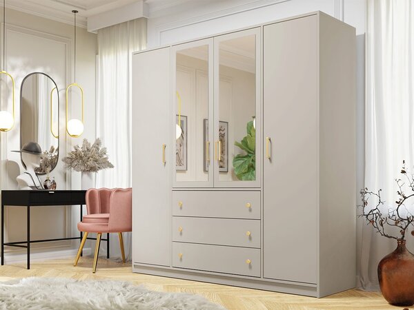 Mirjan24 Šatníková skriňa so zrkadlom Senila Lux D4, Farby: kašmír 5903211414473