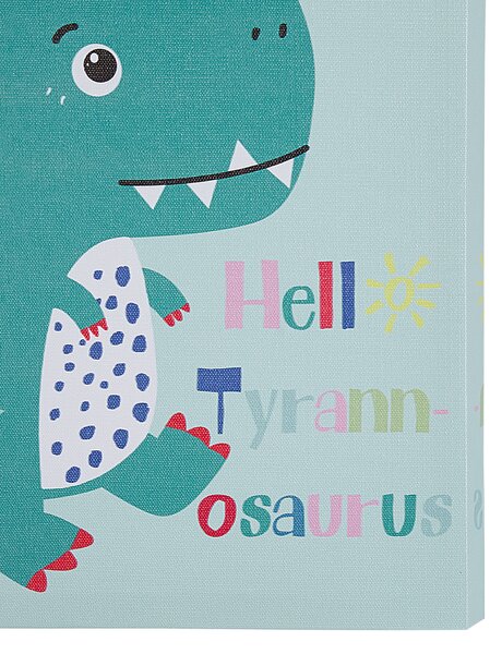 Sada 3 obrazov na plátne viacfarebná nylon MDF 30 x 30 cm štvorcový tvar motív dinosaurov moderný štýl detská izba