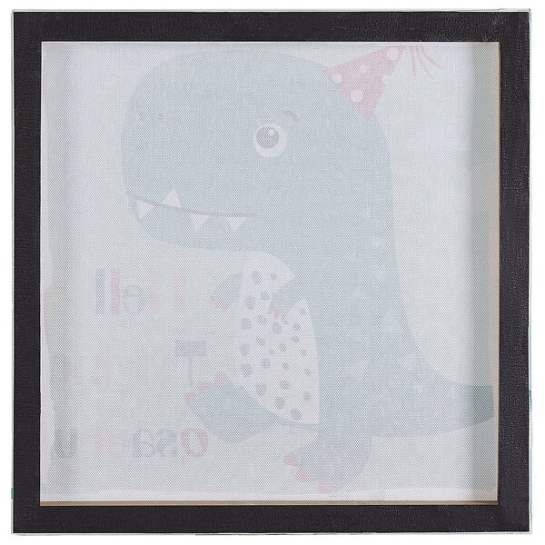 Sada 3 obrazov na plátne viacfarebná nylon MDF 30 x 30 cm štvorcový tvar motív dinosaurov moderný štýl detská izba
