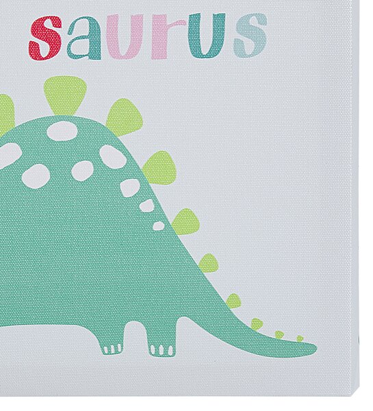Sada 3 obrazov na plátne viacfarebná nylon MDF 30 x 30 cm štvorcový tvar motív dinosaurov moderný štýl detská izba