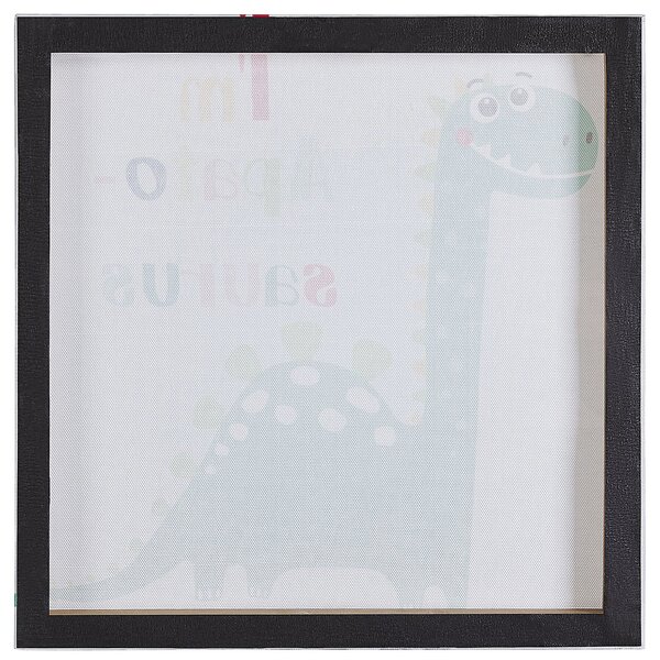 Sada 3 obrazov na plátne viacfarebná nylon MDF 30 x 30 cm štvorcový tvar motív dinosaurov moderný štýl detská izba