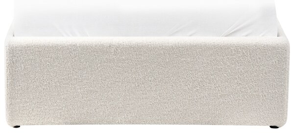 Posteľ s úložným priestorom krémová biela buklé 90 x 200 cm čalúnený rám postele s roštom moderný dizajn