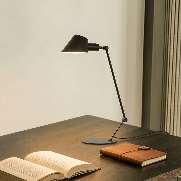 Stolná lampa Lindby Corali, čierna, kov, výška 64 cm, Čierna, Obývacia izba / jedáleň, kov, Moderný, Stojacie svietidlo