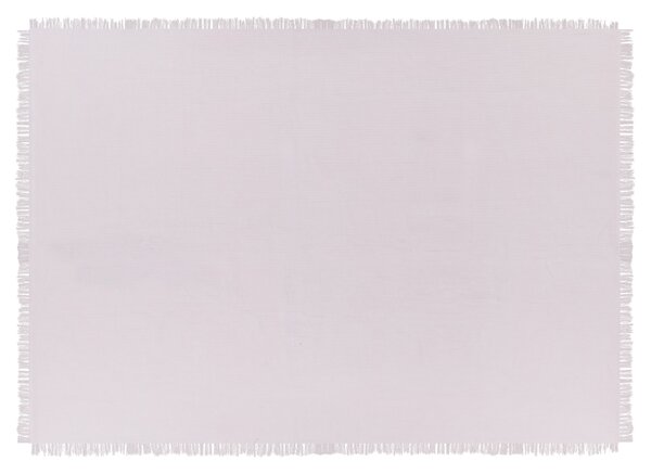 Prikrývka na posteľ ružová bavlna 150 x 200 cm so strapcami deka pléd klasický štýl spálňa