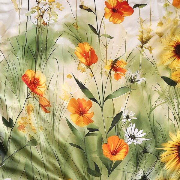 SATÉNOVÉ OBLIEČKY SATYNLOVE PREMIUM 180X200 CM, 2KS 70X80 CM KVETY