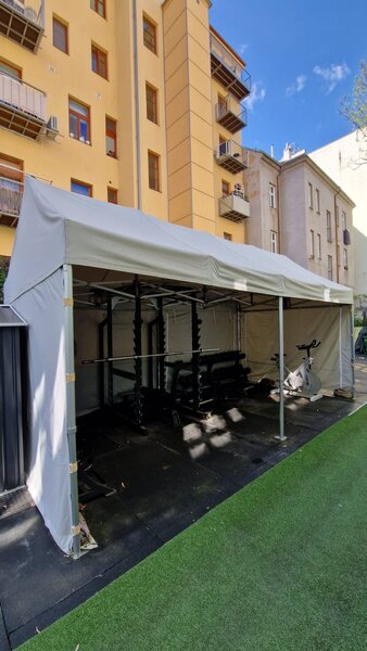 Nožnicový párty stan 3x6 m TENTino BH GABLED Farba opláštenia: 11A - ČIERNA