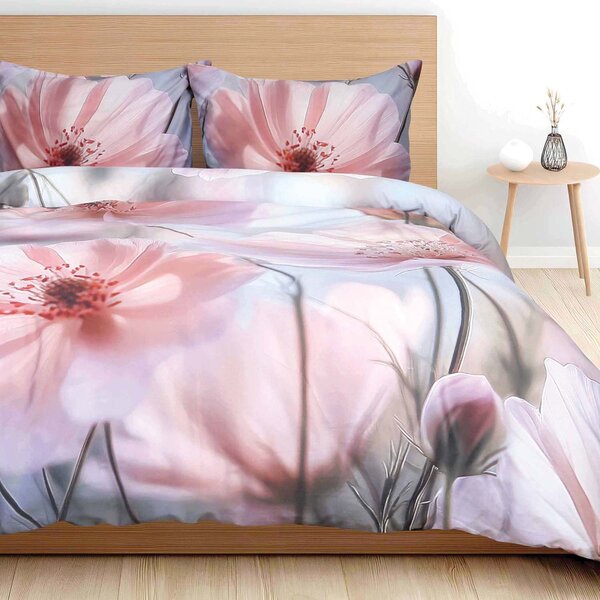 SATÉNOVÉ OBLIEČKY SATYNLOVE PREMIUM 180X200 CM, 2KS 70X80 CM KVETY