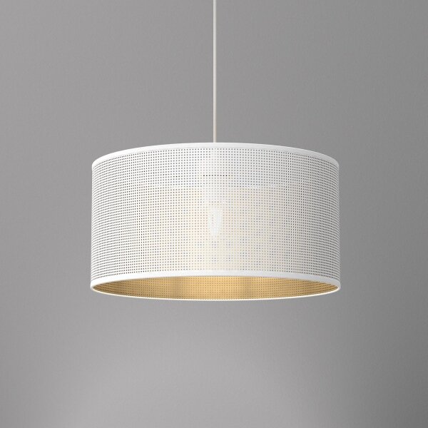 Luster na lanku LOFT SHADE 1xE27/60W/230V pr. 40 cm biela/zlatá