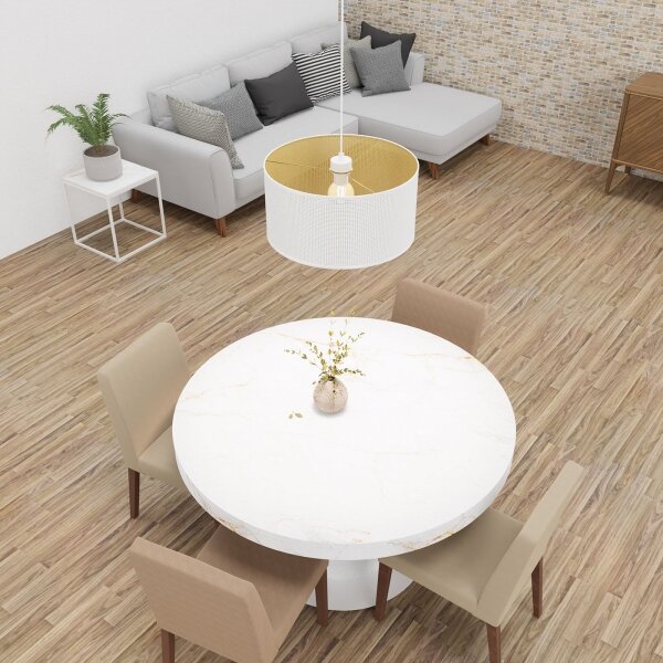 Luster na lanku LOFT SHADE 1xE27/60W/230V pr. 40 cm biela/zlatá