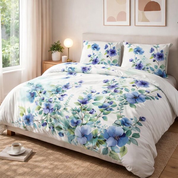 SATÉNOVÉ OBLIEČKY SATYNLOVE PREMIUM 180X200 CM, 2KS 70X80 CM KVETY