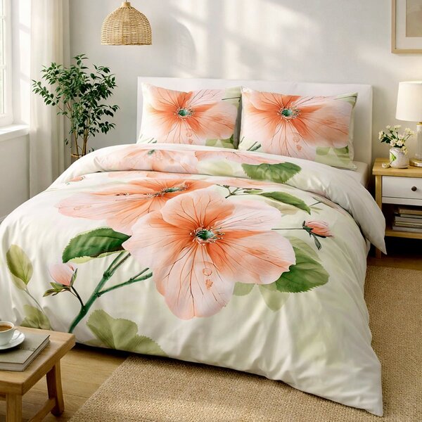 SATÉNOVÉ OBLIEČKY SATYNLOVE PREMIUM 160X200 CM, 2KS 70X80 CM KVETY