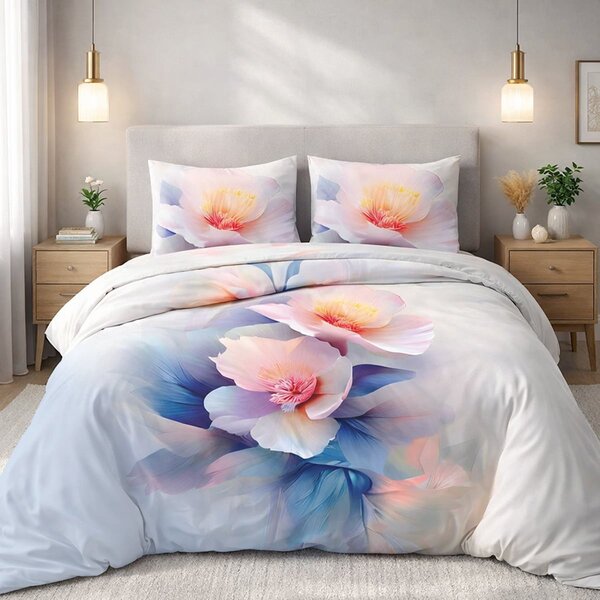 SATÉNOVÉ OBLIEČKY SATYNLOVE PREMIUM 160X200 CM, 2KS 70X80 CM KVETY
