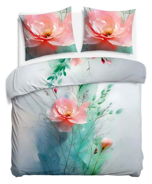 SATÉNOVÉ OBLIEČKY SATYNLOVE PREMIUM 160X200 CM, 2KS 70X80 CM KVETY