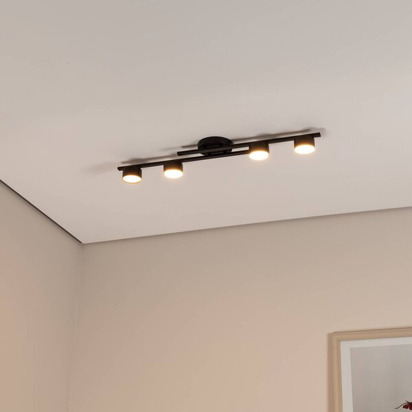 EMIBIG LIGHTING Stropné svietidlo Fragment, čierna farba, dĺžka 86 cm, kov, 4 svetlá., Čierna, Obývacia izba / jedáleň, kov, Moderný, Stropné svetlo
