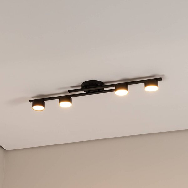 EMIBIG LIGHTING Stropné svietidlo Fragment, čierna farba, dĺžka 86 cm, kov, 4 svetlá., Čierna, Obývacia izba / jedáleň, kov, Moderný, Stropné svetlo
