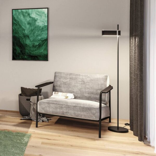 Paulmann Smart LED stojacia lampa Jagun, antracitová, 151 cm plsť, Hliník / sivá / zinok, Obývacia izba / jedáleň, Textil / látka / hodváb, Moderný, Stojaca lampa