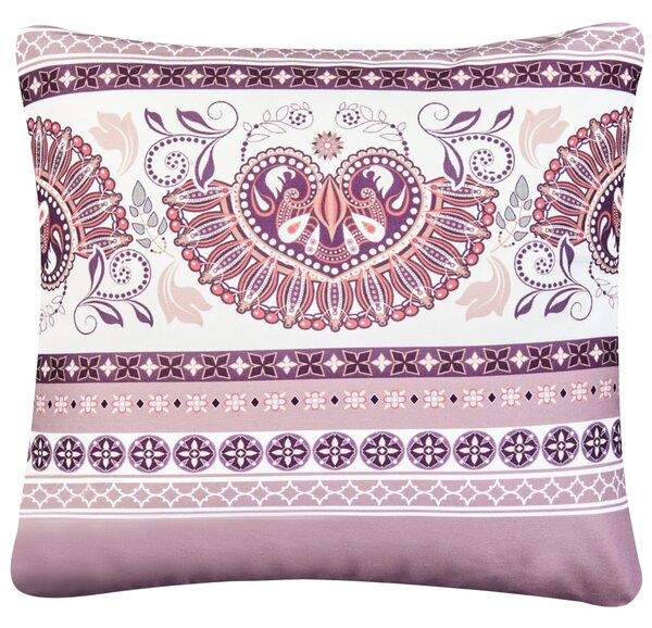 Sada 2 vonkajších dekoratívnych vankúšov fialová polyester 45 x 45 cm so vzorom záhradné doplnky