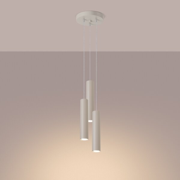 Sollux SL.1482 - Luster na lanku LAGOS 3xGU10/10W/230V krémová