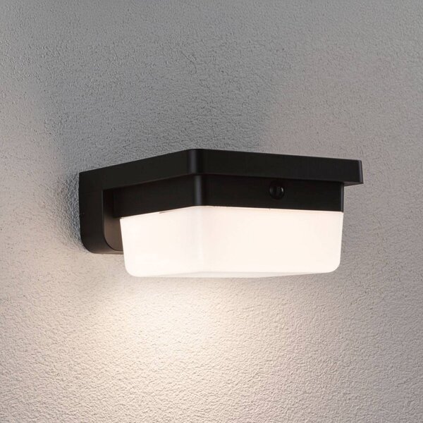 Paulmann Nástenné svetlo LED Isleen, 230 V + Solar, čierna, 16 cm, Čierna, Plast, Moderný, Nástenné svietidlo