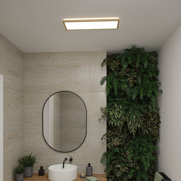 Paulmann LED panel Atria Shine, v odtieni dreva, dĺžka 56 cm, IP44, Svetlé drevo, Pracovňa / Kancelária, Plast, Moderný, Stropné svetlo