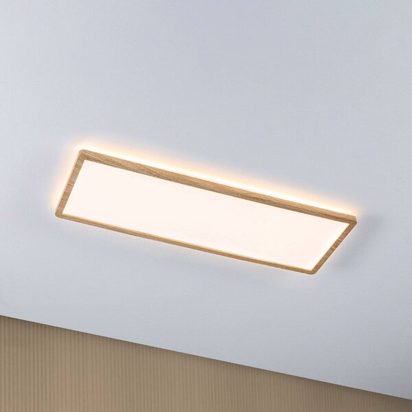 Paulmann LED panel Atria Shine, v odtieni dreva, dĺžka 56 cm, IP44, Svetlé drevo, Pracovňa / Kancelária, Plast, Moderný, Stropné svetlo