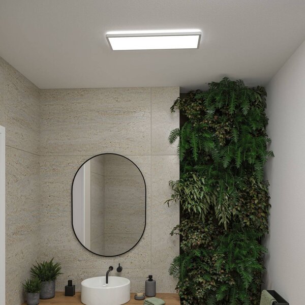 Paulmann LED panel Atria Shine, biely, dĺžka 56 cm, IP44, Biela / opálová, Pracovňa / Kancelária, Plast, Moderný, Stropné svetlo