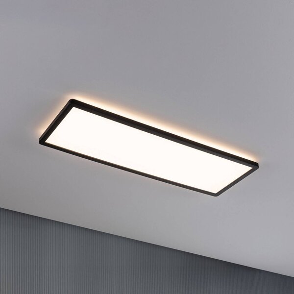 Paulmann LED panel Atria Shine, čierny, dĺžka 56 cm, IP44, Čierna, Pracovňa / Kancelária, Plast, Moderný, Stropné svetlo